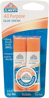 Elmer's All Purpose Glue Sticks, Washable, 6 Grams, 2 Count