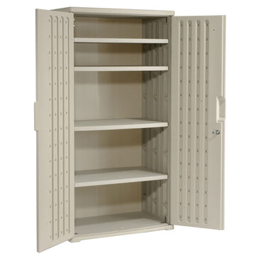Plastic Storage Cabinet by Iceberg – 36 inches x 22 inches x 72 inches, Plastic, Light Gray, Model 92573
