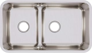Elkay ELUHAQD32179 Lustertone Classic 40/60 Double Bowl Undermount Stainless Steel Sink with Aqua Divide