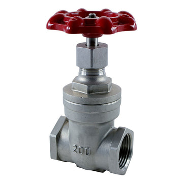1/2" Class 200 316 Gate Valve by Merit Brass – 2.17"L x 3.74"W x 3.74"H, Stainless Steel, Model VGT102-08
