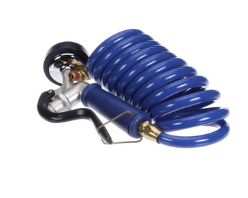 Pet Grooming Aluminum Angled Spray Valve with 9 Foot Coiled Hose by T&S Brass – not_applicable, Aluminum body and polyurethane hose, Blue, Silver, Model PG-35AV-CH