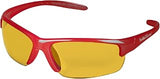 KLEENGUARD Smith and Wesson Safety Glasses (21299), Equalizer Safety Eyewear, Amber Lens, Red Frame, Pack of 12