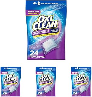 OxiClean Odor Blasters Odor and Stain Remover Laundry Power Paks, 24 Ct (Pack of 4)