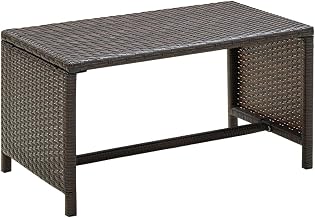 vidaXL Coffee Table Brown 27.6"x15.7"x15" Poly Rattan