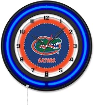 Holland Bar Stool Clk19BKFlorUn NCAA 19 in. Dia. University of Florida Double Neon Wall Clock Black