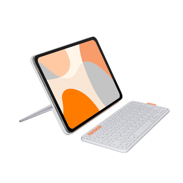 Flip Folio Keyboard Case iPad Pro 11 inch M4 & M5 Air M2-Off-White by Logitech – 11", Plastic, Off-White, Model 920-013844