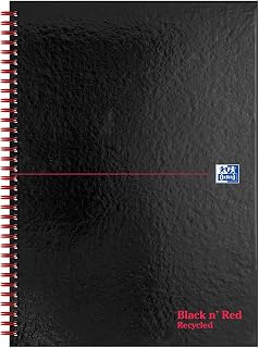 Black n' Red Oxford A4 Wirebound Hardback Recycled Notebook
