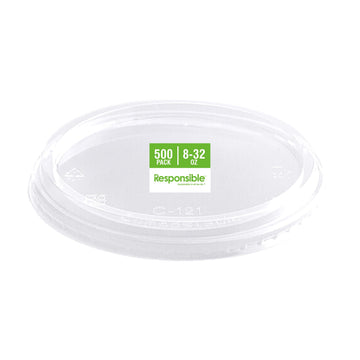Lids 8-32 oz Clear Round Deli Containers by Responsible Products – 8-32 oz, 32.0 fluid_ounces, Other, Clear, Model RP-PLARDCL-117-500