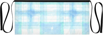 Blue Plaid Waist Apron with 3 Pockets Waiter Server Short Aprons 25.2x11.8 Inch Stain Resistant Apron for Kitchen Garden Restaurant 1 Pack