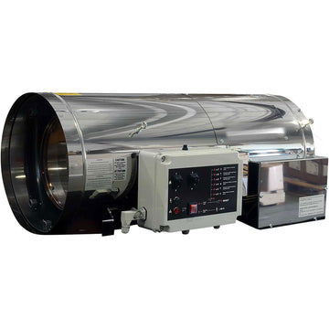 Commercial Greenhouse Heater, Propane/NG Dual Fuel, 400000 BTU 120V by Heatstar – 26.9"L x 46.75"W x 21.13"H, Sheet metal, Chrome, Model HS400AG