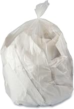 Boardwalk 23 gal Trash Bags, Case of 200, Low-Density Waste Can Liners, 0.9 mil, 28" x 45", Clear, Perforated Roll, 25 Bags/Roll, 8 Rolls/Carton