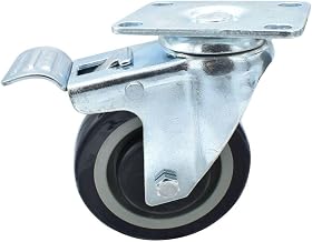 BK Resources 4" Polyurethane Swivel Caster, 2-3/8"x3-5/8" Top Plate Mount for Work Table, NSF, Total Lock Brake, 300 Lb. Capacity, Double Ball Bearing