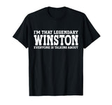 Winston Surname Funny Team Family Last Name Winston T-Shirt by Winston Gifts Family Tee Last Name Birthday Gifts – Cotton, Black, Model M3N48A7JDEG