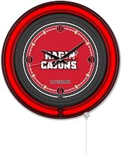 Holland Bar Stool Clk15BKLA-Laf NCAA 15 in. Dia. University of Louisiana at Lafayette Double Neon Wall Clock Black