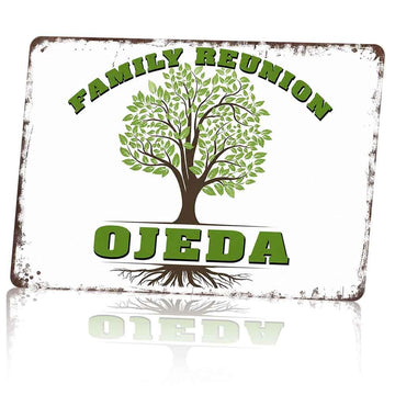 Ojeda Family Reunion Family Tree Aluminum Metal Sign by BGUXIG – Small, Aluminum, LLGQQ-M182220, Model LLGQQ-M182220