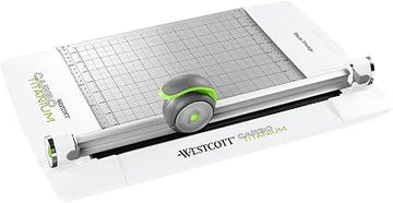 Westcott 12" CarboTitanium 45mm Rotary Metal Base Trimmer, White, Green (16718)