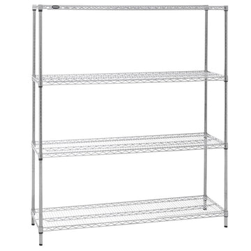 4-Shelf Chrome Plated Wire Shelving - 60" L x 18" W x 72" H by HUBERT – Wire, Chrome, Model 18602KTC