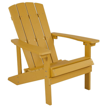Charlestown Commercial Grade Indoor/Outdoor Adirondack Chair by Flash Furniture – Set of 1, Polystyrene, Yellow, Model JJ-C14501-YLW-GG