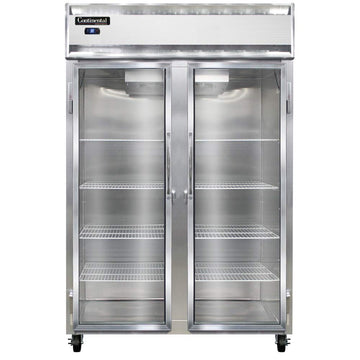 Continental Refrigerator Two Section Reach In Glass Door Refrigerator by Value Line – Model 2R-SS-GD