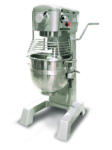 commercial 30qt GENERAL PURPOSE Mixer with Guard 3 attachments ETL by Omcan – L48 X W40 X H58, 30.0 quarts, Stainless Steel, Model 20442