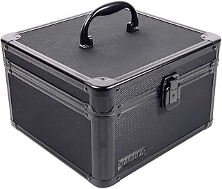 Vaultz Portable Safe Box - 10 x 10 x 6.5 Inch Large Storage Box with Lock, Mesh Pocket & Adjustable Compartments for Cash, Documents and Valuables - Tactical Black | Lockable storage design, mesh pocket and adjustable compartments, portable case for cash and documents, tactical black