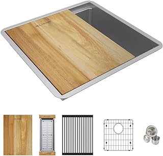 Elkay Crosstown 18 Gauge Workstation Stainless Steel 18-1/2" x 18-1/2" x 8-3/4" Single Bowl Undermount Sink Kit