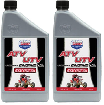 10720 Semi-Synthetic SAE 10W-40 ATV Engine Oil - 1 Quart (Pack of 2) by Lucas Oil – 32 Fl Oz (Pack of 2), Blend, Multi, Pack of 2, Model LUC10720