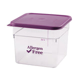 Camwear Square 6 Quart Clear with Purple Allergy-Free Logo and graduations Case of by Cambro – 9.20x20.53x9.06, In Description, Check Images, Model 6SFSCW441