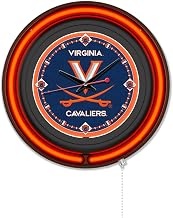 Holland Bar Stool Clk15BKVrgnia NCAA 15 in. Dia. University of Virginia Double Neon Wall Clock Black