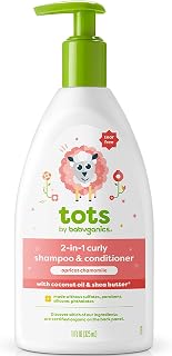 BabyGanics 2-in-1 Curly Hair Shampoo & Conditioner, Apricot Chamomile, Moisturizing, Tear-Free