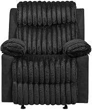 Glory Furniture Plush G00923A-RC Glider Recliner Chair W/Led Belt Black