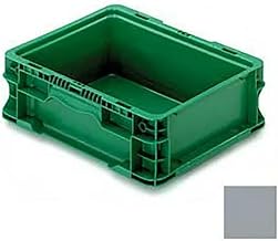 Lewis Bins+ ORBIS Stakpak NXO1215-5 Modular Straight Wall Container, 12"L x 15"W x 5"H, Gray