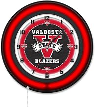 Holland Bar Stool Clk19BKValdSt NCAA 19 in. Dia. Valdosta State University Double Neon Wall Clock Black