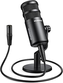 MAONO PD100 XLR Podcast Microphone, Cardioid Studio Dynamic Metal Desk Mic | Compatible with Audio Interface, Audio Mixer, Sound Card for Vocal Recording, Streaming, Voiceover, Music, Content Creation