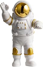 Astronaut Figurine, Gold Astronaut Statue Decor, Resin Spaceman Figure Sculpture for Ornament Space-Themed Bedroom Decor and Craft Gift (6in-H/Only One Large Beckon)