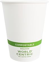 World Centric Compostable Paper Hot Beverage Cups, 12 Oz (Pack of 200) | Made from FSC Certified Bamboo Paper, Sustainable, Strong, Perfect for Hot Coffee, Tea and Hot Chocolate