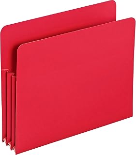 SMEAD Plastic Expanding File Folder Pocket, Red, 24 Count | 24 expandable file folders, letter size - six boxes of four. Accordion file folders open 3.5 inches, 400 sheets each.