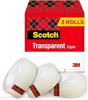 Scotch Transparent Tape, 1 Inch Core 3/4 in x 1000 in, 3 Boxes, Clear