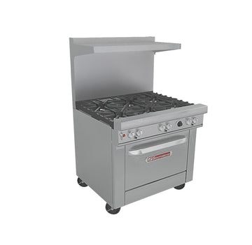 Ultimate 36'' NAT Gas Range 6 Burner Standard Grates Convection Oven | 230000 BTU by SouthBend – 36 inches, Stainless Steel, Model 4361A