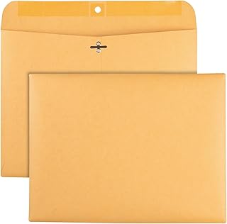 Quality Park 9 x 12 Clasp Envelopes, Deeply Gummed Flaps for Permanent Secure Seal, Great for Filing, Storing or Organizing Documents, 28 lb. Brown Kraft, Open Side, 100/Box (QUA38090)