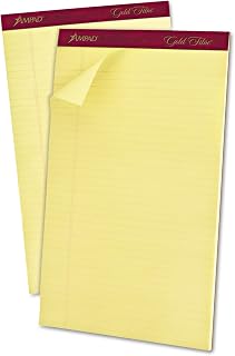 Ampad 20030 Gold Fibre Pads, 8 1/2 x 14, Canary, 50 Sheets, Dozen