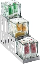 Cal-Mil 1604-55 Squared 3 Step Jar Display, 4" W x 12" D x 10.5" H, Stainless Steel