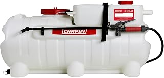 CHAPIN 97561 Made in the USA 25 Gallon Mixes on Exit 12V, 2.5 GPM Pump ATV/UTV Spot Sprayer with Separate Water Tank Than Concentration Tank to Mix on Demand, Translucent White