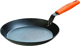 Lodge Carbon Steel Skillet with Handle Holder, 12 Inches | Lightweight Carbon Steel Skillet for High-Heat Cooking, Quick Temperature Response, Ideal for Stovetop & Oven Use