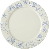 CAC China ATC-21-AW Atlantic Seashell American White Stoneware Round Plate, 12 by 12 by 1-1/4-Inch, 12-Pack