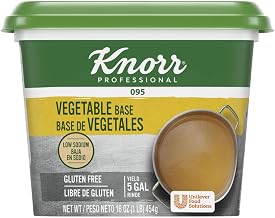 Knorr Professional 095 Low Sodium Vegetable Base Tubs, 16 Oz, 12 Pack | Vegetarian, Gluten Free, No Added MSG, 0g Trans Fat, Carrots, Onions & Celery, for Soups, Stocks, Sauces & Pasta Dishes