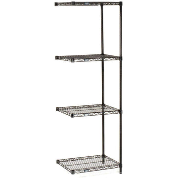 5 Tier Black EPOXY Wire Shelving ADD-ON Unit by Nexel – 5, Epoxy, Black, Model A24247B5