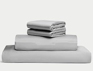 800-Thread Count-4-Pcs Bed Sheet Set-100% Egyptian Cotton Silver King Size Sheets, Single Ply Long Staple Combed Cotton Yarns, Fits Mattress Upto 16" Deep Pockets, Premium Bedding Set