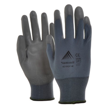 GripTech Grey Knit Work Gloves with Polyurethane Coating - Medium by SUMMIT GLOVE INCORPORATED – Medium, Knit, Grey, Pack of 24, Model 310GP-M