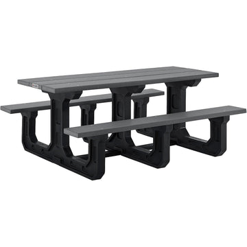 Outdoor 6' Rectangular Picnic Table by Global Industrial – Recycled Plastic, Grey, Model 271677GY